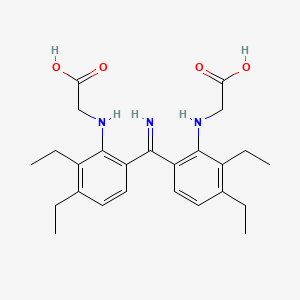 molecular formula C25H33N3O4 B12682446 Benzenamine, 4,4'-carbonimidoylbis(N,N-diethyl-, acetate CAS No. 77925-26-9