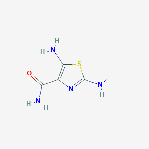 molecular formula C5H8N4OS B1268248 5-Amino-2-(methylamino)-1,3-thiazole-4-carboxamide CAS No. 52868-71-0