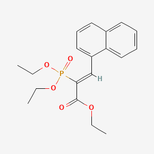 molecular formula C19H23O5P B12682528 Ethyl 2-(diethoxyphosphoryl)-3-(1-naphthyl)acrylate CAS No. 13507-51-2