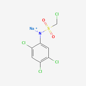 molecular formula C7H4Cl4NNaO2S B12682532 Sodium chloro-N-(2,4,5-trichlorophenyl)methanesulphonamidate CAS No. 41452-35-1