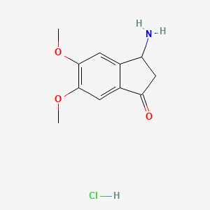 molecular formula C11H14ClNO3 B1268254 3-Amino-5,6-dimethoxyindan-1-one hydrochloride 