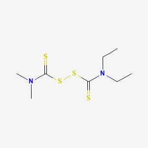 molecular formula C8H16N2S4 B12682615 N,N-Diethyl-N',N'-dimethylthioperoxydicarbamic acid CAS No. 84145-11-9