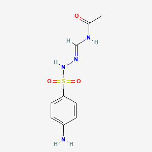 molecular formula C9H12N4O3S B12682623 N-((((4-Aminophenyl)sulphonyl)amino)iminomethyl)acetamide CAS No. 90563-18-1