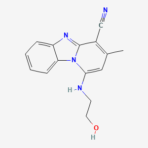 molecular formula C15H14N4O B1268267 1-[(2-Hydroxyethyl)amino]-3-methylpyrido[1,2-a]benzimidazole-4-carbonitrile CAS No. 305331-46-8
