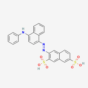 molecular formula C26H19N3O6S2 B1268270 2,7-萘二磺酸，3-[2-[4-(苯氨基)-1-萘基]偶氮基]- CAS No. 57322-42-6