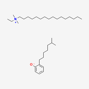 molecular formula C34H65NO B12682707 Ethylhexadecyldimethylammonium isooctylphenolate CAS No. 94086-42-7