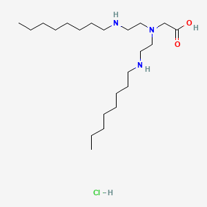 molecular formula C22H48ClN3O2 B12682772 N,N-Bis(2-(octylamino)ethyl)-glycine hydrochloride CAS No. 52658-82-9
