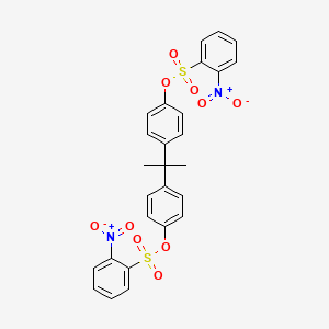 molecular formula C27H22N2O10S2 B12682776 Isopropylidenedi-p-phenylene bis(2-nitrobenzenesulphonate) CAS No. 84963-06-4
