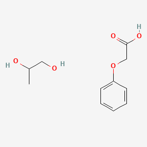 molecular formula C11H16O5 B12682793 Phenoxyacetic acid, monoester with propane-1,2-diol CAS No. 93917-81-8