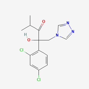 molecular formula C14H15Cl2N3O2 B12682801 3-Pentanone, 2-(2,4-dichlorophenyl)-2-hydroxy-4-methyl-1-(4H-1,2,4-triazol-4-yl)- CAS No. 107659-36-9