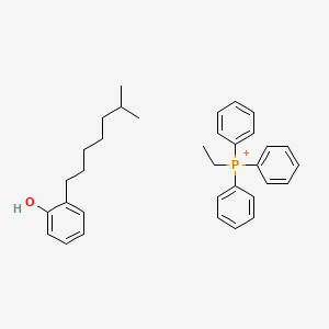 molecular formula C34H42OP+ B12682822 ethyl(triphenyl)phosphanium;2-(6-methylheptyl)phenol CAS No. 93939-72-1