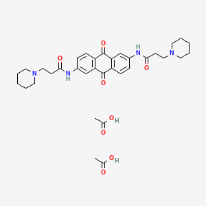 molecular formula C34H44N4O8 B12682845 N,N'-(9,10-Dihydro-9,10-dioxo-2,6-anthracenediyl)bis-1-piperidinepropanamide diacetate CAS No. 134888-33-8