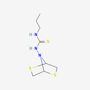 molecular formula C8H15N3S3 B12682858 N-(2,5-Dithia-7-azabicyclo(2.2.1)hept-7-yl)-N'-propylthiourea CAS No. 25902-57-2