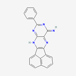 molecular formula C22H13N5 B12682862 9-Phenylacenaphtho(1,2-g)pteridin-11-amine CAS No. 78241-68-6