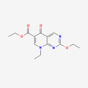 molecular formula C14H17N3O4 B12682986 Ethyl 2-ethoxy-8-ethyl-5,8-dihydro-5-oxopyrido[2,3-D]pyrimidine-6-carboxylate CAS No. 79614-51-0