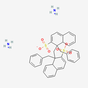 molecular formula C35H38N2O6S2 B12682998 Diammonium 1,1'-methylenebis((phenylmethyl)naphthalene-2-sulphonate) CAS No. 84852-41-5