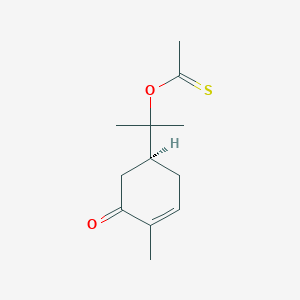 molecular formula C12H18O2S B12683082 S-(1-Methyl-1-(4-methyl-5-oxo-3-cyclohexen-1-yl)ethyl) ethanethioate CAS No. 93805-73-3