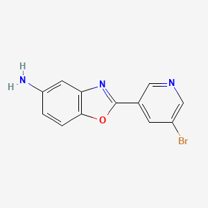 molecular formula C12H8BrN3O B1268309 2-(5-Bromopyridin-3-yl)-1,3-benzoxazol-5-amine CAS No. 696632-95-8