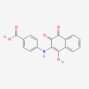 molecular formula C17H11NO5 B12683105 Benzoic acid, 4-((1,4-dihydro-3-hydroxy-1,4-dioxo-2-naphthalenyl)amino)- CAS No. 101439-83-2