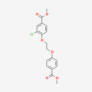 molecular formula C18H17ClO6 B12683110 Methyl 3-chloro-4-(2-(4-(methoxycarbonyl)phenoxy)ethoxy)benzoate CAS No. 92832-37-6