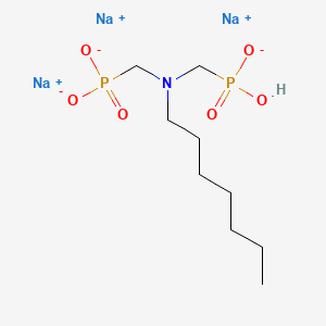 molecular formula C9H20NNa3O6P2 B12683113 Trisodium hydrogen ((heptylimino)bis(methylene))bisphosphonate CAS No. 94199-73-2
