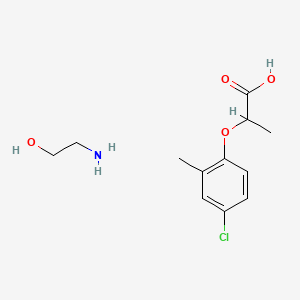 molecular formula C12H18ClNO4 B12683137 (2-Hydroxyethyl)ammonium (1)-2-(4-chloro-2-methylphenoxy)propionate CAS No. 97721-71-6
