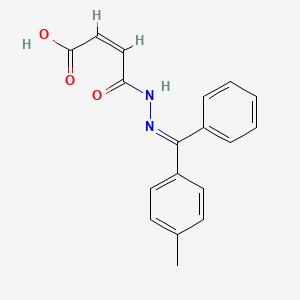 molecular formula C18H16N2O3 B12683155 2-Butenedioic acid (Z)-, mono(((4-methylphenyl)phenylmethylene)hydrazide) CAS No. 160282-17-7