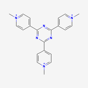 molecular formula C21H21N6+3 B12683188 2,4,6-Tris(1-methyl-1lambda(5)-pyridin-4-yl)-1,3,5-triazine CAS No. 135973-20-5