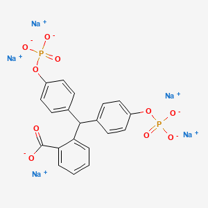 molecular formula C20H13Na5O10P2 B12683204 Pentasodium 2-(bis(4-(phosphonatooxy)phenyl)methyl)benzoate CAS No. 93778-24-6