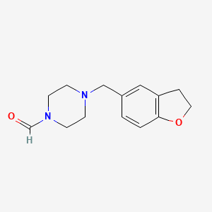 molecular formula C14H18N2O2 B12683228 4-((2,3-Dihydro-5-benzofuranyl)methyl)piperazine-1-carbaldehyde CAS No. 85392-07-0
