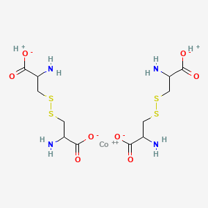 molecular formula C12H22CoN4O8S4 B12683254 Bis(L-cystinato)cobaltate(2-) CAS No. 81876-66-6