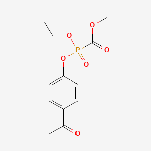 molecular formula C12H15O6P B12683262 Phosphinecarboxylic acid, (4-acetylphenoxy)ethoxy-, methyl ester, oxide CAS No. 83877-28-5