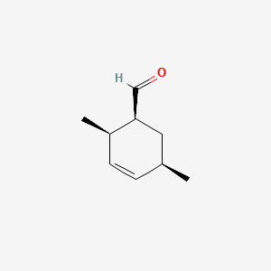 molecular formula C9H14O B12683277 (1alpha,2alpha,5alpha)-2,5-Dimethylcyclohex-3-ene-1-carbaldehyde CAS No. 35145-02-9