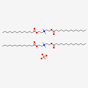 molecular formula C69H139N2O11P B12683278 Dimethylbis(2-((1-oxotetradecyl)oxy)ethyl)ammonium methyl phosphonate CAS No. 85154-14-9