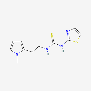molecular formula C11H14N4S2 B12683291 Thiourea, N-(2-(1-methyl-1H-pyrrol-2-yl)ethyl)-N'-2-thiazolyl- CAS No. 149485-73-4