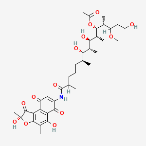 molecular formula C37H53NO13 B12683334 (16s)16,17,18,19,28,29-Hexahydro-12,29-deoxy-12,29-dihydroxyrifamycin s CAS No. 172097-85-7
