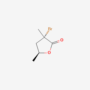 molecular formula C6H9BrO2 B12683345 trans-3-Bromodihydro-3,5-dimethylfuran-2(3H)-one CAS No. 41788-51-6