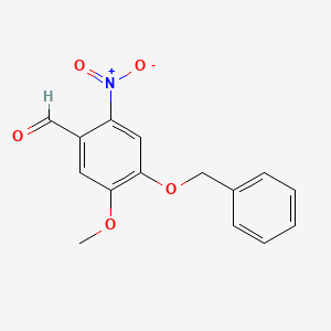 molecular formula C15H13NO5 B1268340 4-(Benzyloxy)-5-methoxy-2-nitrobenzaldehyde CAS No. 2426-84-8