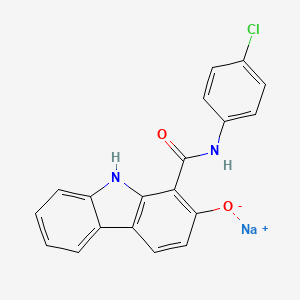 molecular formula C19H12ClN2NaO2 B12683414 Sodium N-(4-chlorophenyl)-2-hydroxy-9H-carbazole-1-carboxamidate CAS No. 93964-27-3
