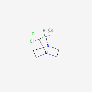 molecular formula C6H9Cl2CoN2- B12683453 Dichloro(1,4-diazabicyclo(2.2.2)octane-N1)cobalt CAS No. 68239-57-6