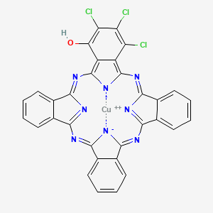 molecular formula C32H13Cl3CuN8O B12683505 (2,3,4-Trichloro-29H,31H-phthalocyanin-1-olato(2-)-N29,N30,N31,N32)copper CAS No. 80042-44-0