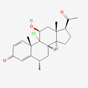 molecular formula C22H29ClO3 B12683544 9-Chloro-11beta-hydroxy-6alpha-methylpregna-1,4-diene-3,20-dione CAS No. 94087-96-4