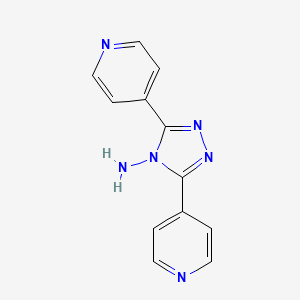 molecular formula C12H10N6 B1268357 3,5-di(pyridin-4-yl)-4H-1,2,4-triazol-4-amine CAS No. 38634-05-8