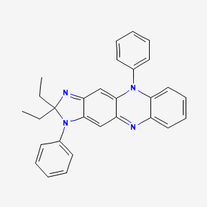 molecular formula C29H26N4 B12683584 2,2-Diethyl-1,5-diphenyl-5-hydro-3-imidazolino(4,5-b)phenazine CAS No. 122215-75-2