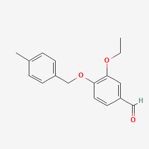 molecular formula C17H18O3 B1268359 3-Ethoxy-4-[(4-methylbenzyl)oxy]benzaldehyde CAS No. 351066-35-8