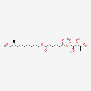 molecular formula C21H40O9 B12683604 1-O-[(8S)-9-hydroxy-8-methylnonyl] 6-O-[(1S,2R,3R,4R)-1,2,3,4-tetrahydroxypentyl] hexanedioate 