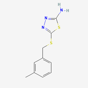 molecular formula C10H11N3S2 B1268361 5-[(3-Methylbenzyl)sulfanyl]-1,3,4-thiadiazol-2-ylamine CAS No. 299442-42-5