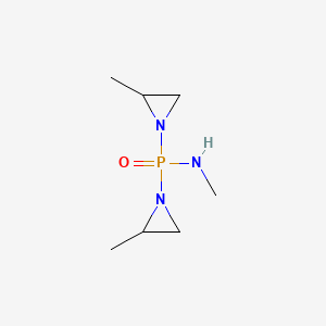 molecular formula C7H16N3OP B12683615 N-Methyl-P,P-bis(2-methylaziridin-1-yl)phosphinamide CAS No. 85068-72-0