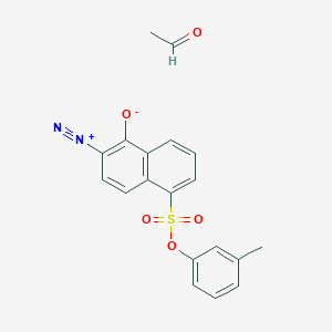 molecular formula C19H16N2O5S B12683652 Acetaldehyde;2-diazonio-5-(3-methylphenoxy)sulfonylnaphthalen-1-olate CAS No. 142443-61-6