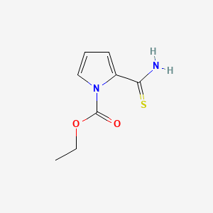 molecular formula C8H10N2O2S B12683655 Ethyl 2-(aminothioxomethyl)-1H-pyrrole-1-carboxylate CAS No. 71486-54-9